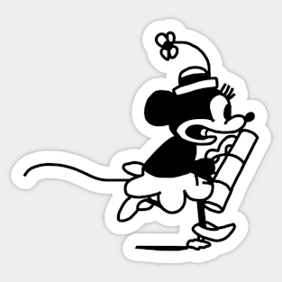 Steamboat Willie 1928 Cartoon Girl Mouse Sticker